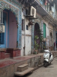 A residential street off of the main market road in Chandi Chowk
